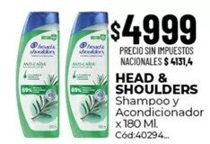 Head & Shoulders - Shampoo y Acondicionador x 180 Ml. Cód:40294