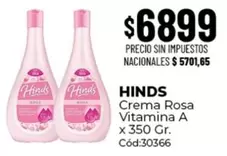 Hinds - Crema Rosa Vitamina A x 350 Gr. Cód:30366