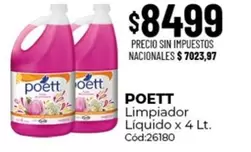 Poett - Limpiador L
uevo x 4 Lt. C
uevo:26180