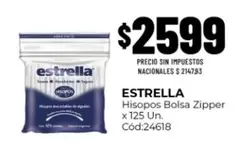Estrella - Hisopos Bolsa Zipper x 125 Un. Cód:24618