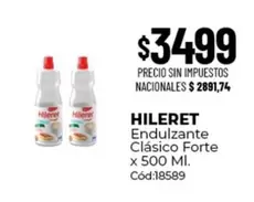 Hileret - Endulzante Clásico Forte x 500 Ml. Cód:18589