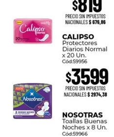 Calipso - Protectores Diarios Normal x 20 Un. Cód:59956