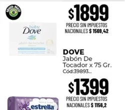Dove - Jabón De Tocador x 75 Gr. Cód:39893