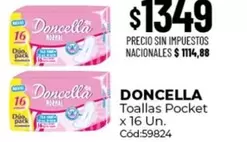 Doncella - Toallas Pocket x 16 Un. Cód:59824