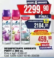 Poett - DESINFECTANTE AMBIENTE POETT X 360 cc.