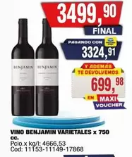 Benjamin - VINO BENJAMIN VARIETALES