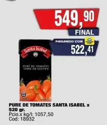Santa Isabel - PURE DE TOMATES