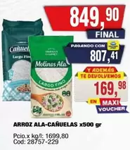 Molinos Ala - ARROZ ALA-CAÑUELAS x500 gr