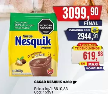 Origen - CACAO NESQUIK