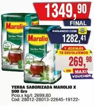 Marolio - YERBA SABORIZADA MAROLIO X 500 Grs