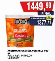 Castell - ACEITUNAS CASTELL VER.RELL 100 gr