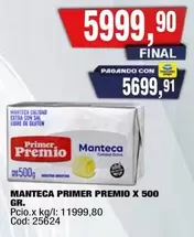 Primer Premio - Manteca