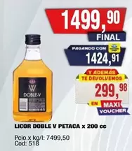 Doble V - LICOR DOBLE V PETACA