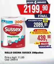 Sussex - ROLLO COCINA 200paños