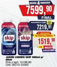 Skip - JABON LIQUIDO SKIP 500ml p/ diluir