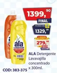 Ala - Detergente Lavavajilla concentrado x 300ml.