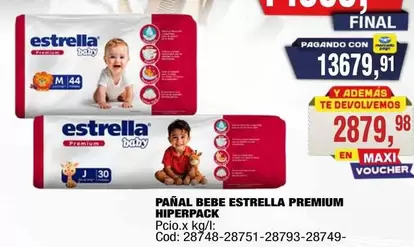 Estrella - PAÑAL BEBE PREMIUM HIPERPACK