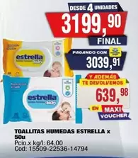 Estrella - TOALLITAS HUMEDAS X 50U