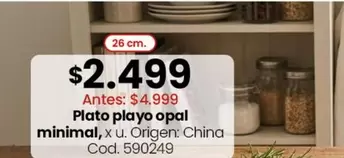 Origen - Plato playo opal minimal, x u. Cod. 590249