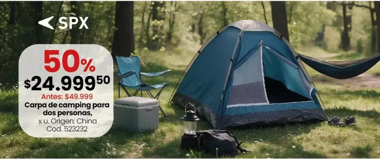 Origen - Carpa de camping para dos personas, Cod. 823232