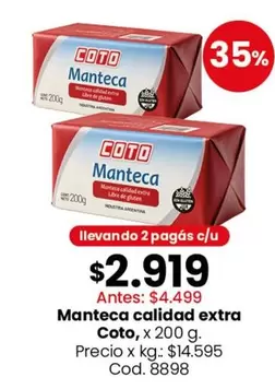 Coto - Manteca calidad extra