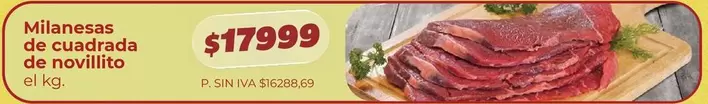 Milanesas de cuadrada de novillito