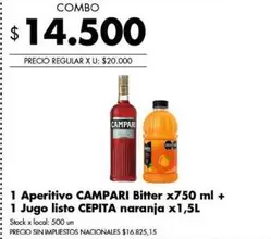 X$ - Aperitivo + Jugo listo