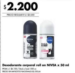 Nivea - Desodorante corporal roll on