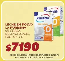 Purísima - Leche en Polvo