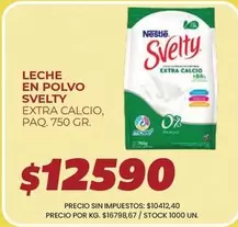 Svelty - LECHE EN POLVO EXTRA CALCIO