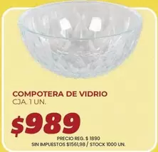 1890 - COMPOTERA DE VIDRIO