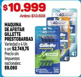 Gillette - MAQUINA DE AFEITAR PRESTOBARBA 3