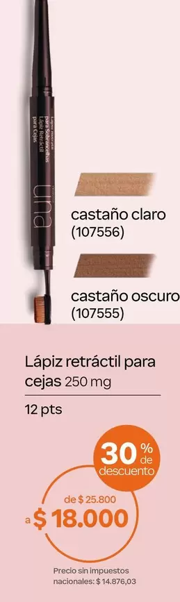 Lápiz retráctil para cejas 250 mg