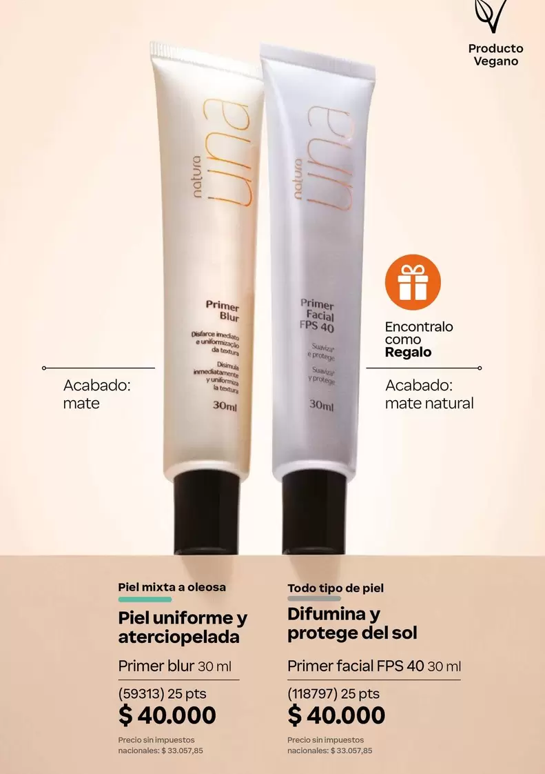 Natura - Primer blur 30 ml, Primer facial FPS 40 30 ml