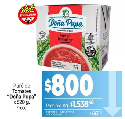 Doña Pupa - Puré de Tomates