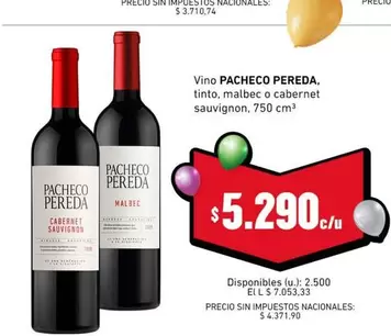 Malbec - Vino Tinto,  o Cabernet Sauvignon