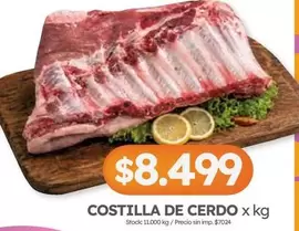 X$ - COSTILLA DE CERDO