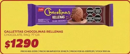 Marroc - GALLETITAS CHOCOLINAS RELLENAS CHOCOLATE