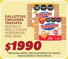 Traviata - GALLETITAS CRACKERS TRAVIATA KESITAS O REX