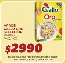 Gallo Oro - ARROZ SELECCIÓN PARBOIL