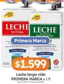 Primera marca - Leche larga vida