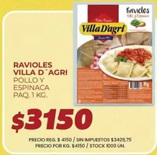 Villa D'agri - Ravioles POLLO Y ESPINACA
