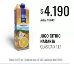 Citric - JUGO CITRIC NARANJA CLÁSICA