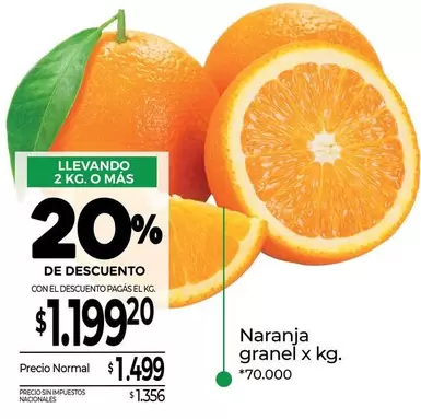 X$ - Naranja granel