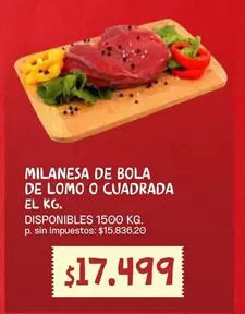 MILANESA DE BOLA DE LOMO O CUADRADA