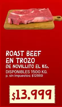 ROAST BEEF EN TROZO DE NOVILLITO