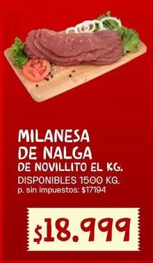 MILANESA DE NALGA DE NOVILLITO