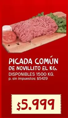 PICADA COMÚN DE NOVILLITO EL KG.
