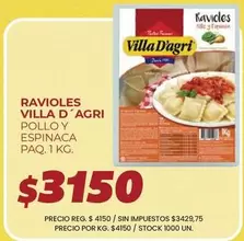 Villa D'agri - RAVIOLI POLLO Y ESPINACA