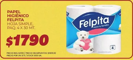 Felpita - PAPEL HIGIÉNICO HOJA SIMPLE